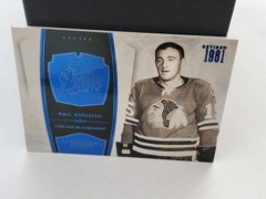 2010-11 Panini Dominion #116 Phil Esposito 06/10 Blue Foil Retired 1981 Blackhawks