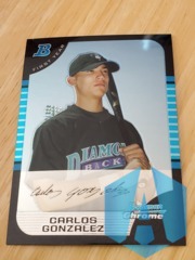 2005 Bowman Chrome First Year Carlos Gonzalez #316 Black