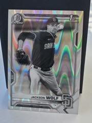 2021 1st Bowman Chrome Prospect Black & White RayWave Jackson Wolf #BDC-141