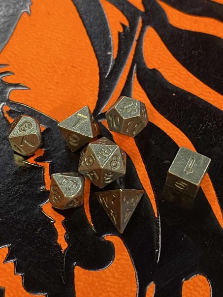 Miniature 7pc Metal Dice Set - Silver