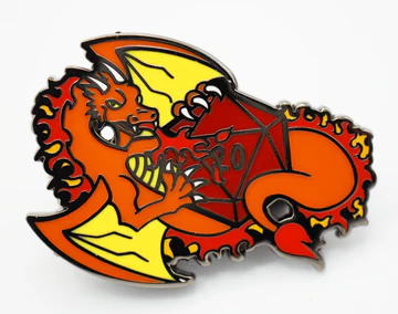 Dice Dragon Pins: Fire