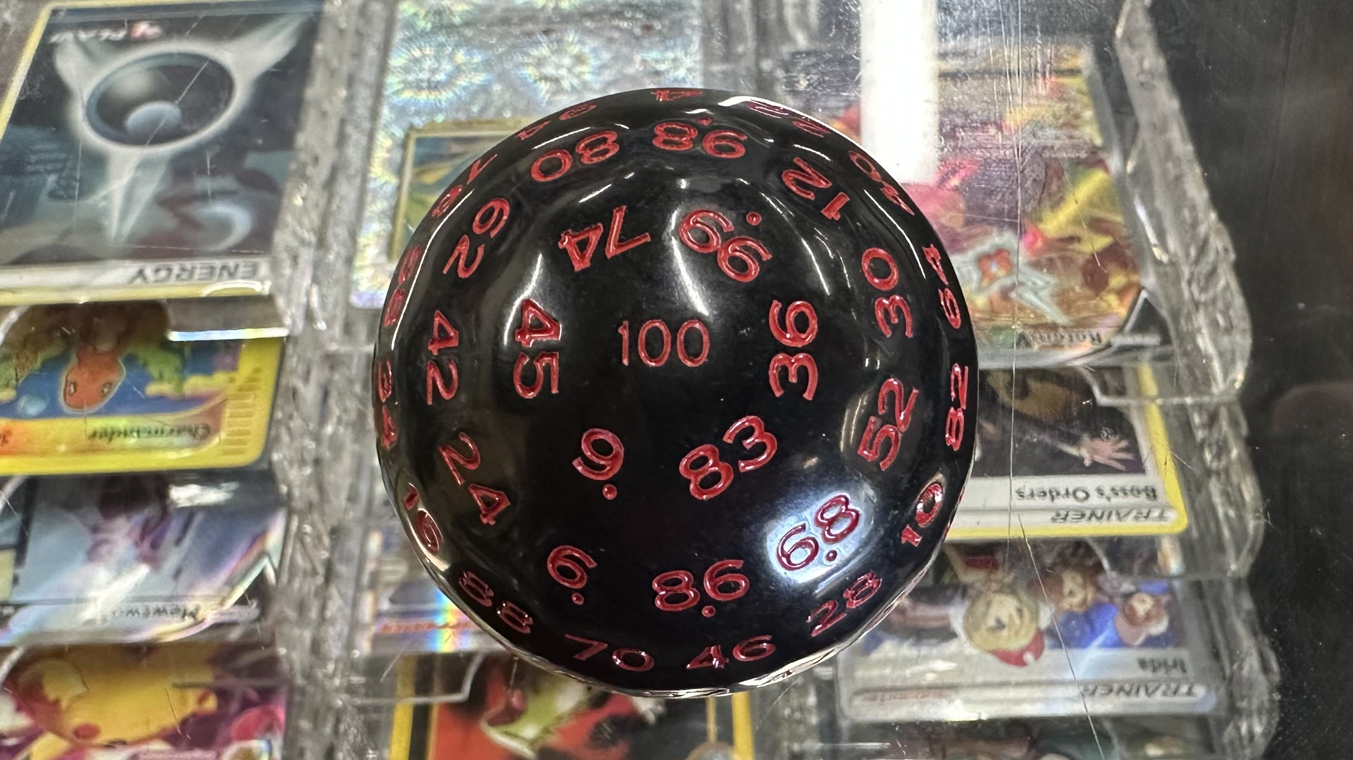 Black w/ Red Lettering d100