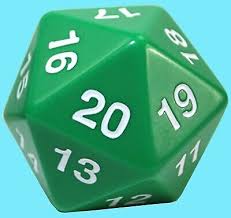 Opaque 55mm Countdown D20 Green/White