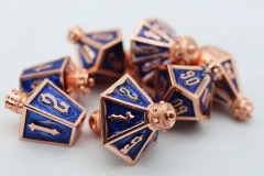 Moonlit Lanterns: Copper Pureflame - Metal RPG Dice Set