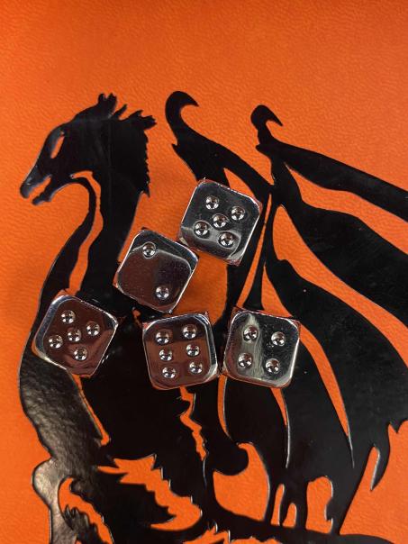 Silver Metal d6s - Set of 5