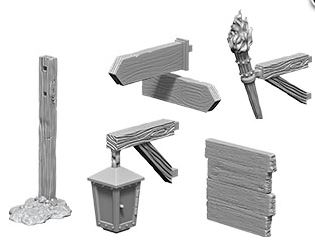 WizKids Deep Cuts Unpainted Miniatures: W10 Signs & Lights
