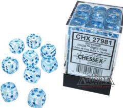 27981 Borealis: 12mm d6 Icicle/light blue Luminary Dice Block (36 dice)