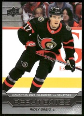 2023-24 Upper Deck Debut Dates #DD10 Ridly Greig