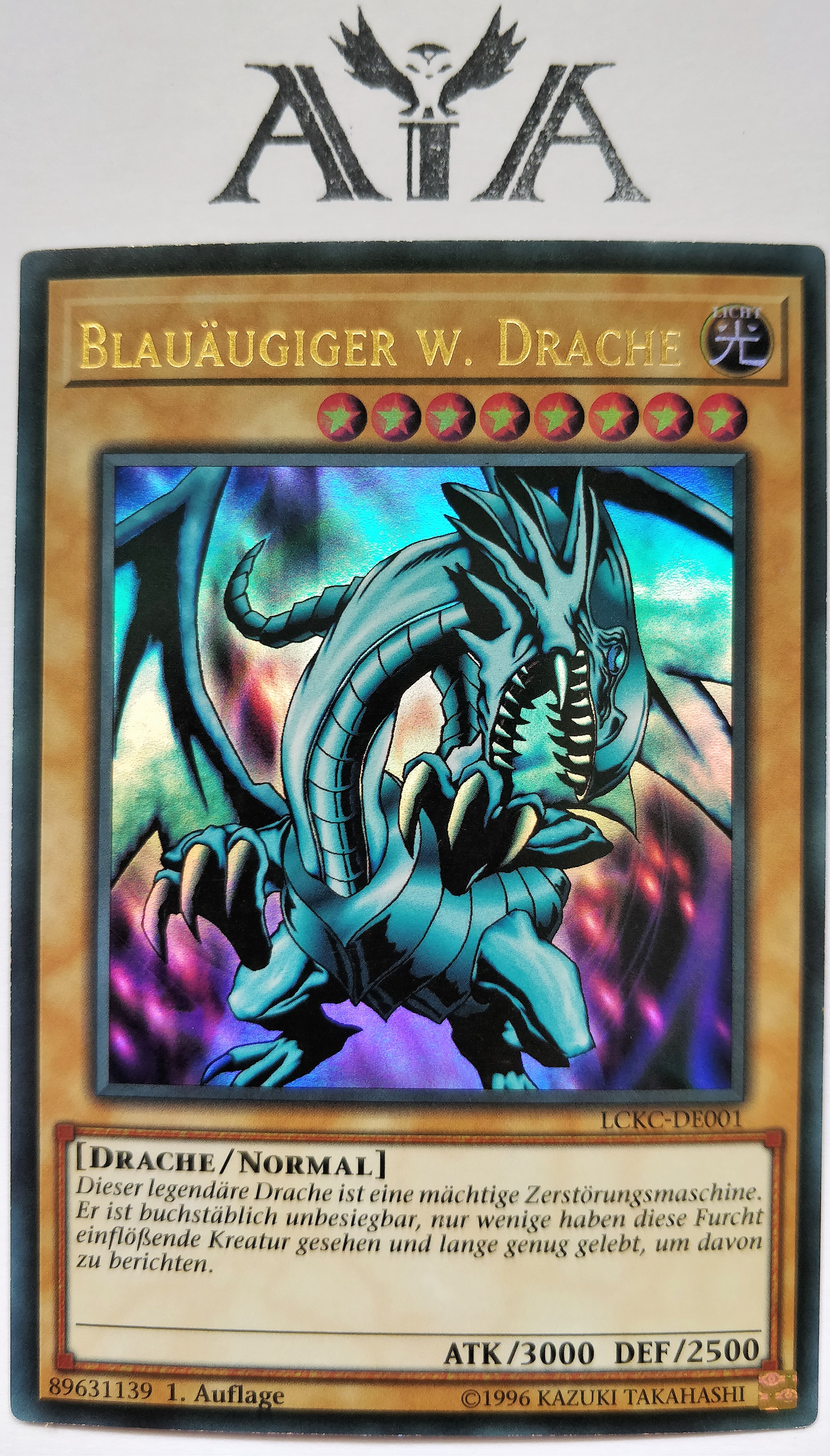 Blue-Eyes White Dragon (Version 1) - LCKC-EN001 - Ultra Rare - 1st Edition