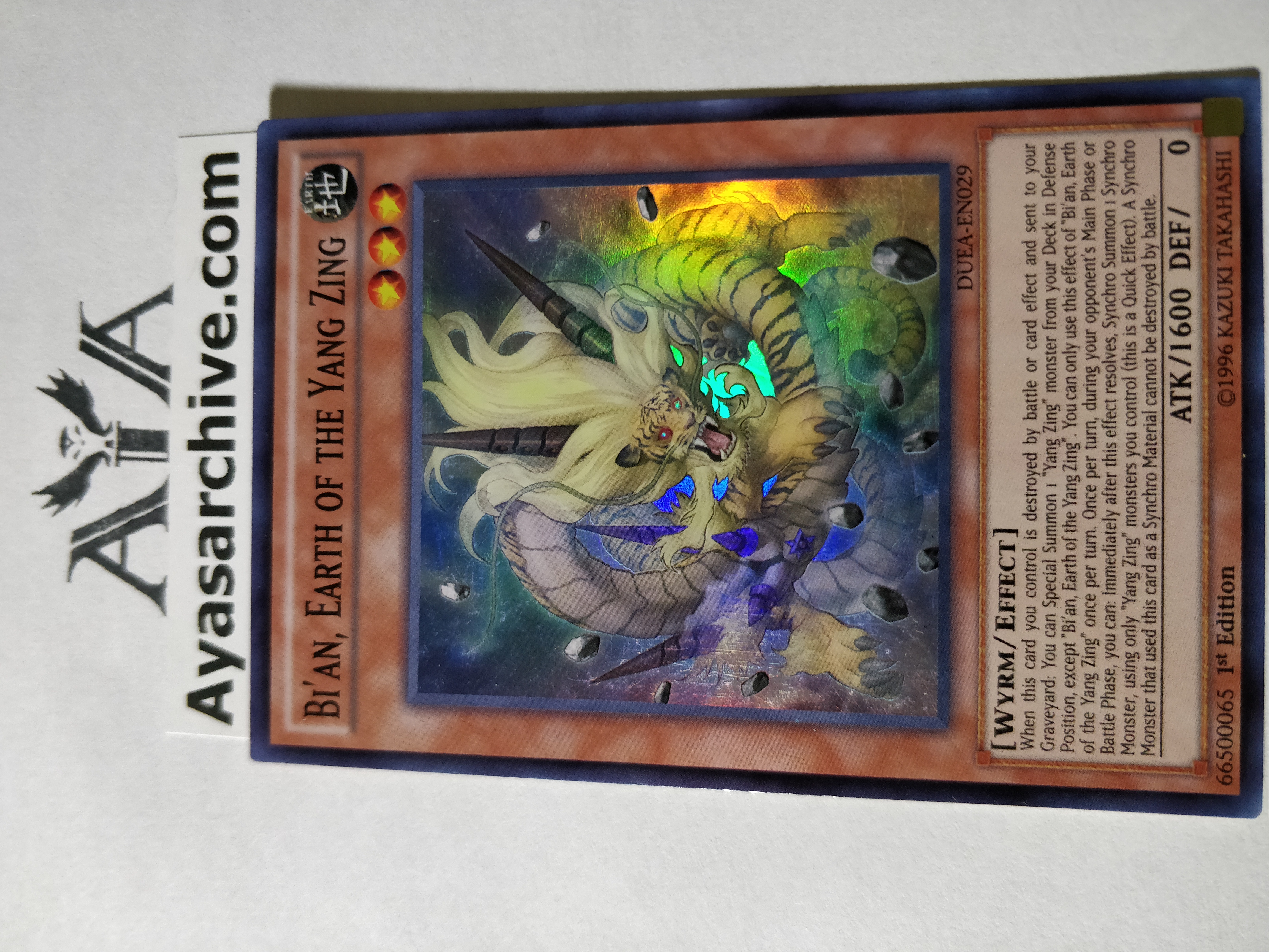 Bian, Earth of the Yang Zing - DUEA-EN029 - Super Rare - 1st Edition
