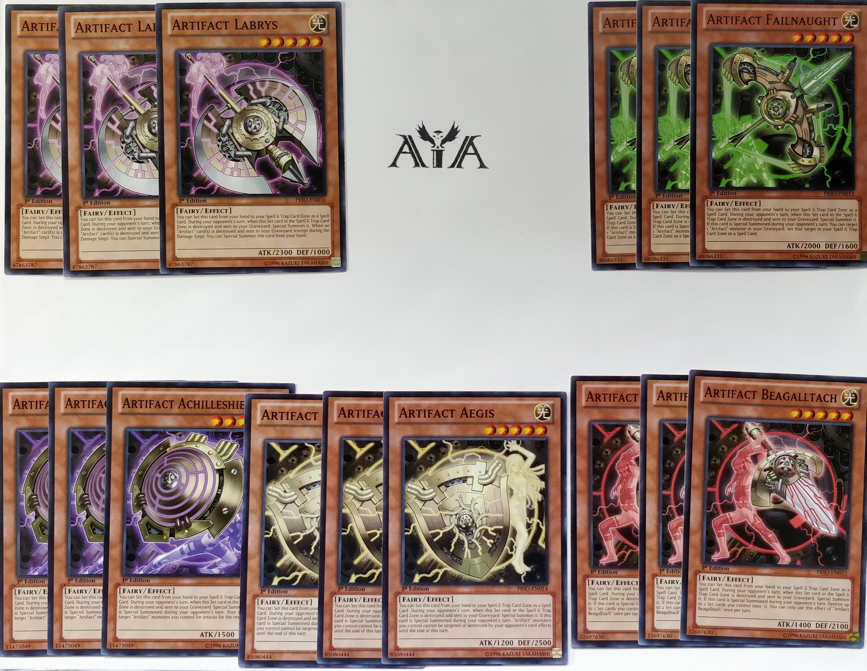 15 lot Artifact Core PRIO-EN012-EN016 Beagalltach + Failnaught + Aegis + Achilleshield + Labrys
