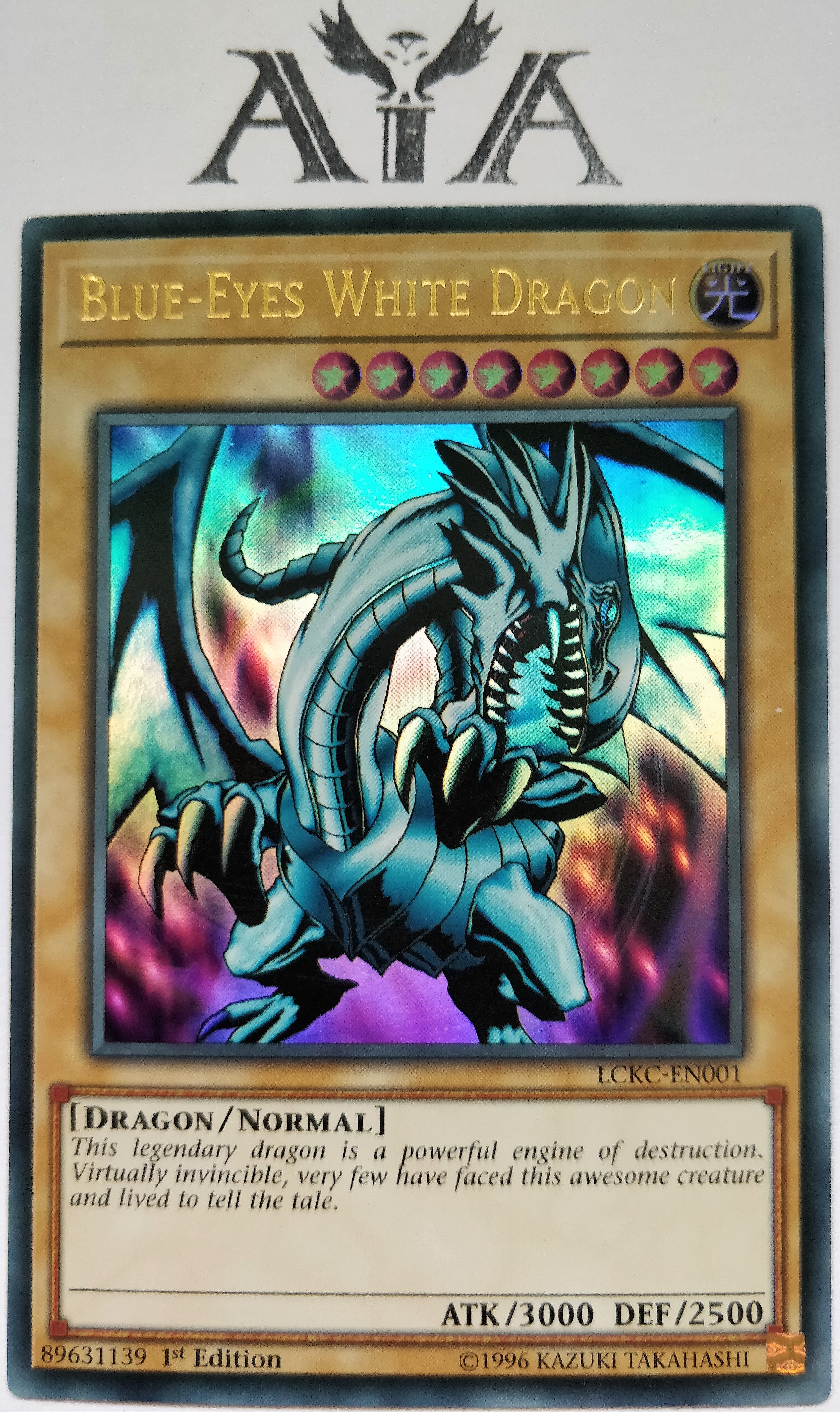 Blue-Eyes White Dragon (Version 1) - LCKC-EN001 - Ultra Rare - 1st Edition