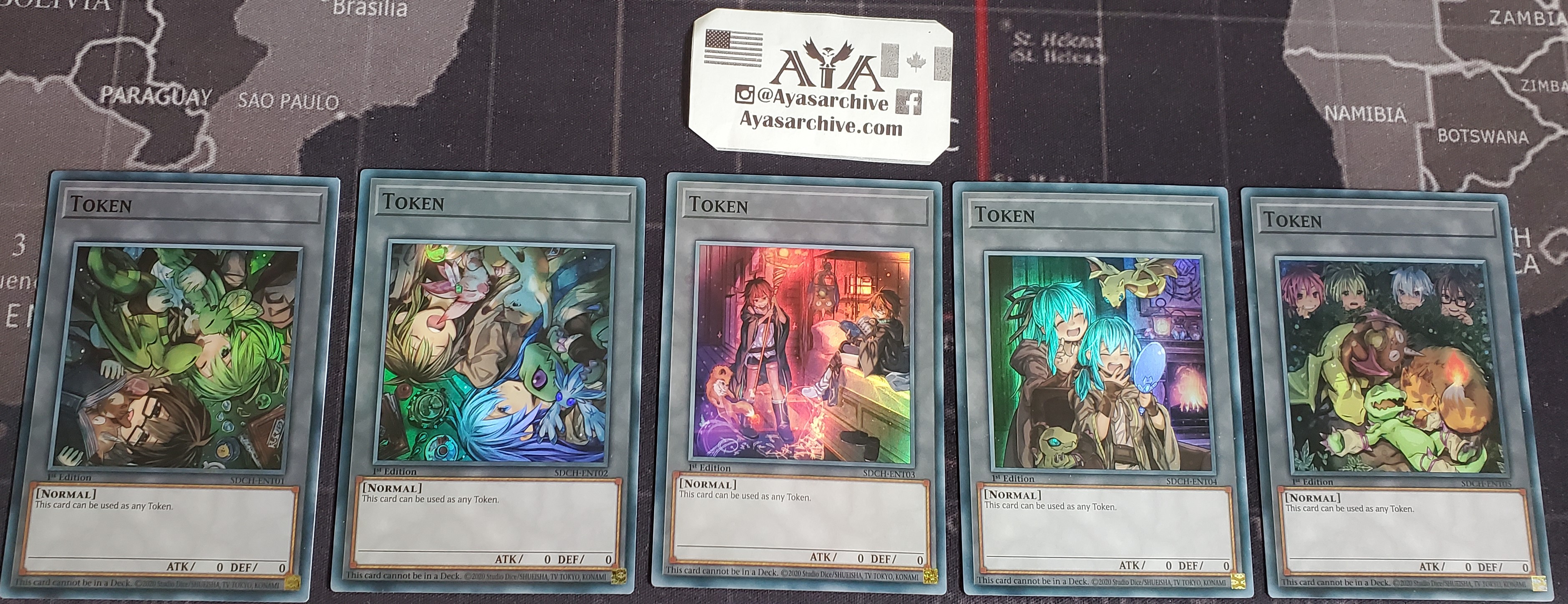 Spirit Charmer token 5 CARD LOT  - 1ST ED SUPER  SDCH-ENT01 - SDCH-ENT05 - YUGIOH