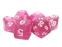 Old School RPG Dice Set: Sparkle - Translucent Pink
