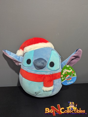 Squishmallows 8 Disney Stitch Christmas Red Scarf NWT