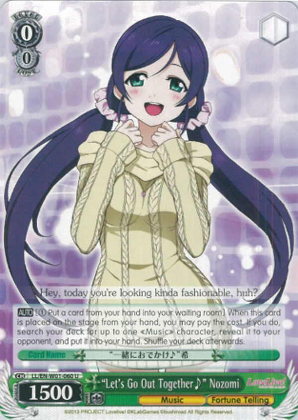 LL/EN-W01-060 U Lets Go Out Together  Nozomi