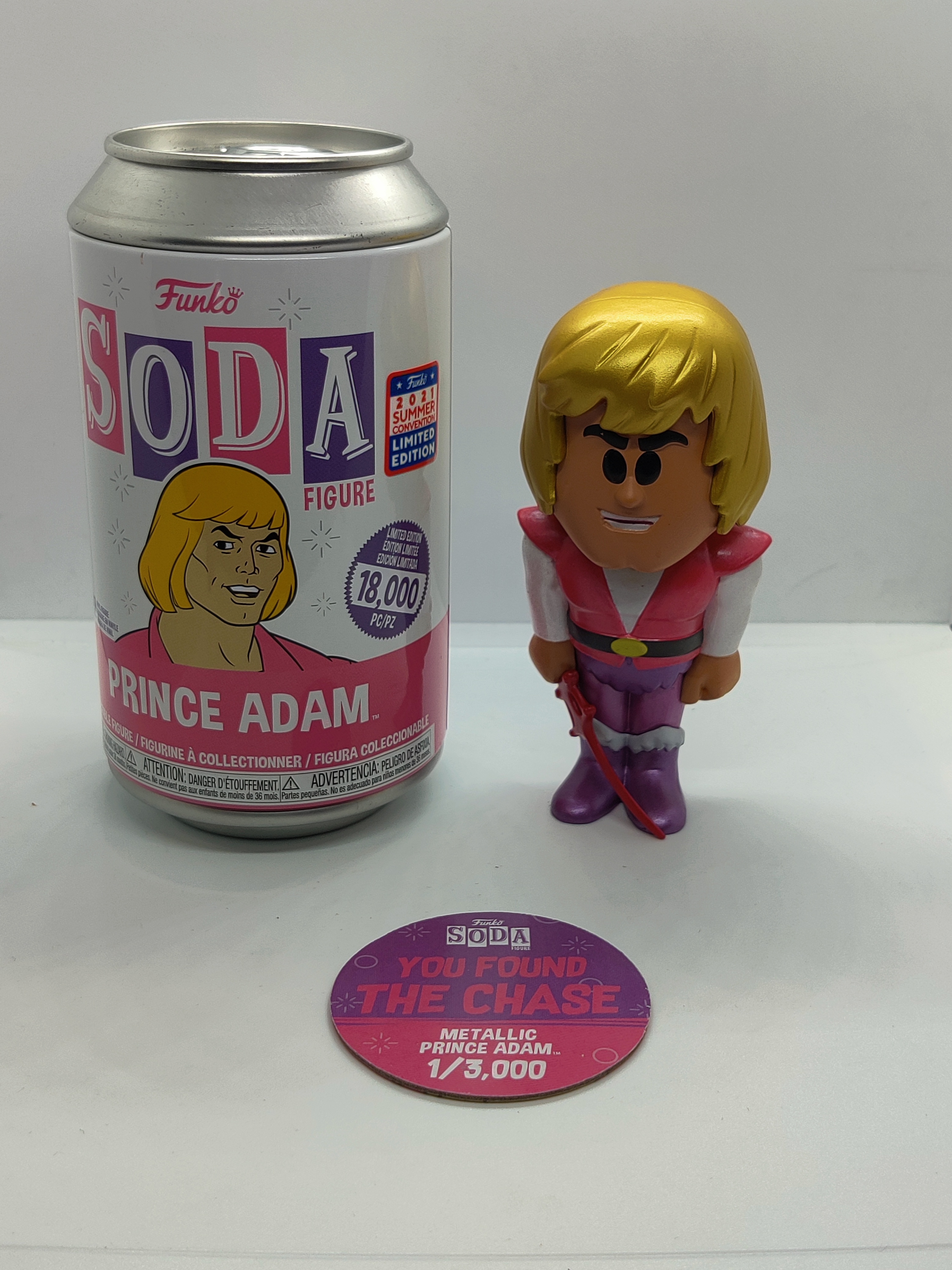 Funko Soda Masters of the Universe - Prince Adam Metallic Chase 2021 FunkOn Exclusive LE 18,000pcs