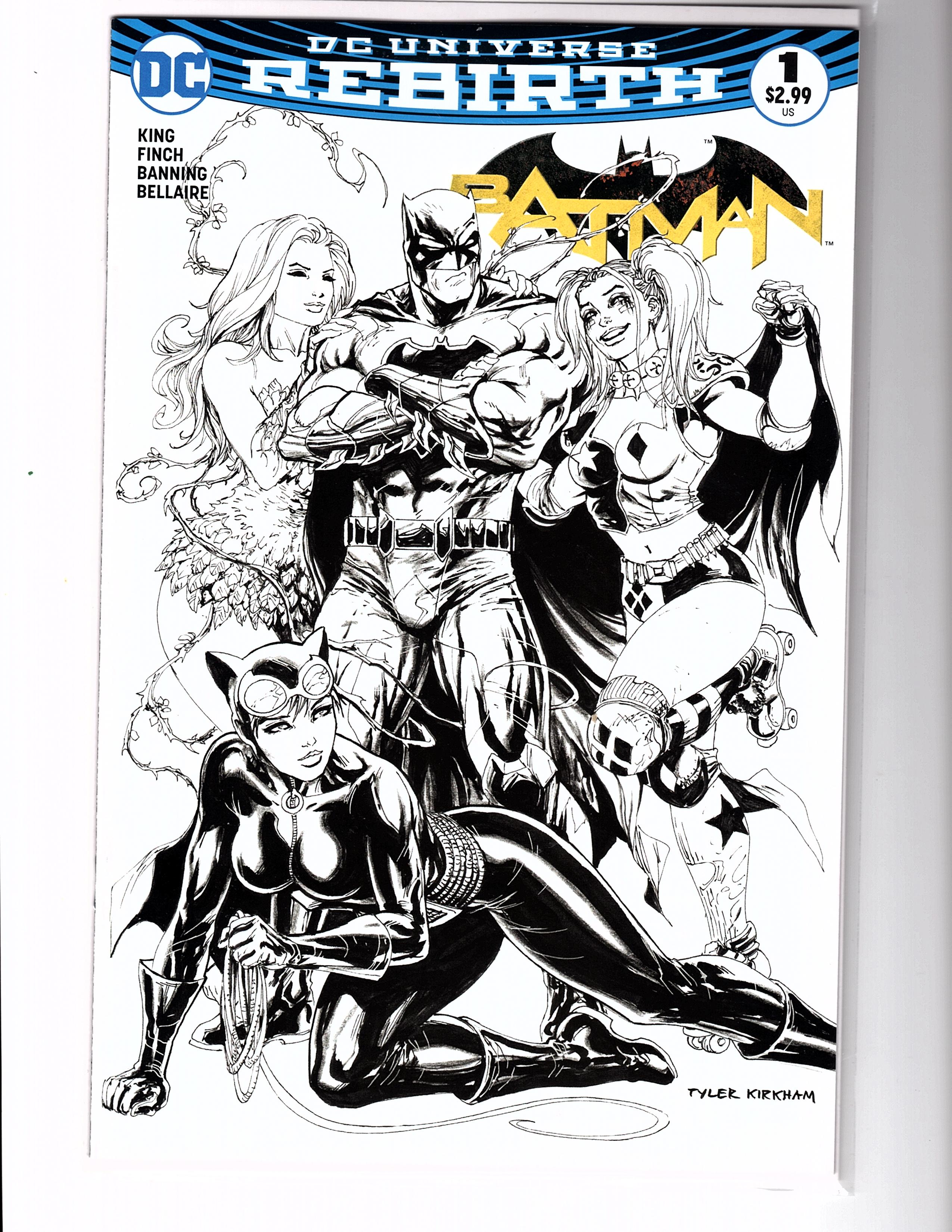 Batman #1 B&W Kirkham Variant