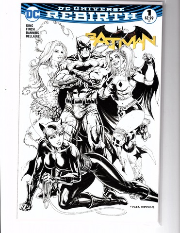 Batman #1 B&W Kirkham Variant