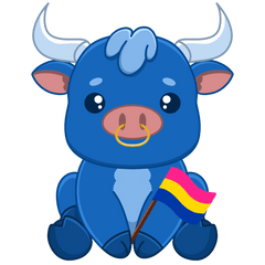 Blue Ox Games - Chibi Ox with Pan Pride Flag