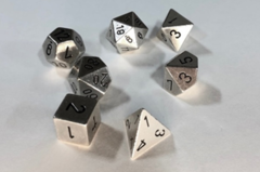 7-die Polyhedral Set - Solid Metal Silver Color - CHX27021