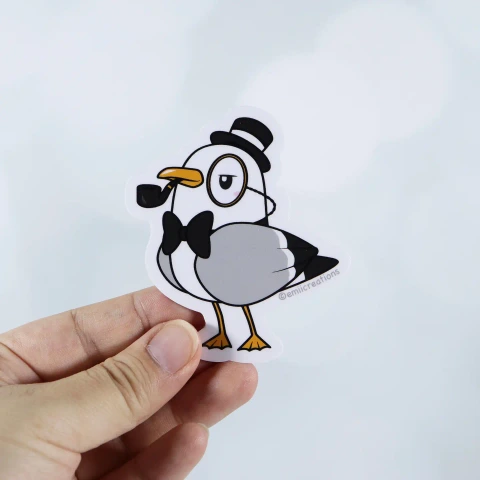 Emii Creations - Dapper Gentleanimal Seagull Vinyl Sticker