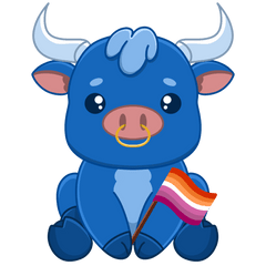 Blue Ox Games - Chibi Ox with Lesbian Pride Flag