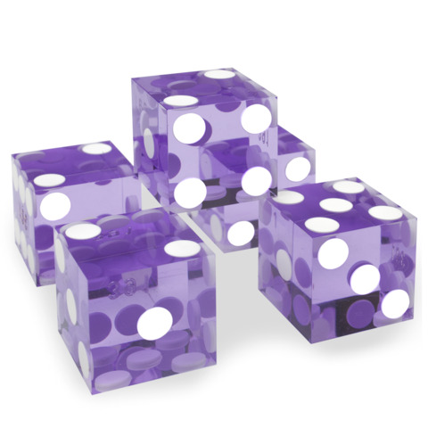 Precision Dice with Matching Serial Numbers (5 New Purple 19mm Grade A)
