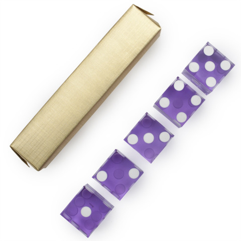 Precision Dice with Matching Serial Numbers (5 New Purple 19mm Grade A)