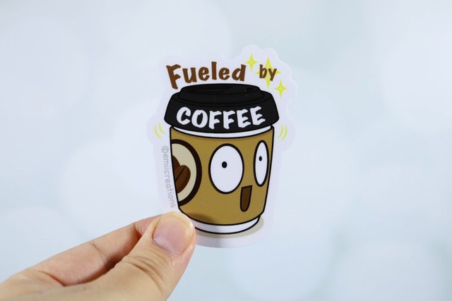 Emii Creations - Fueled by Coffee Vinyl Sticker