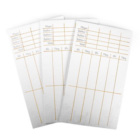 Bridge Scorecards, 75 Pack