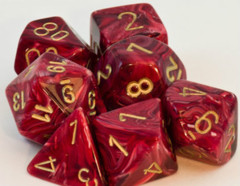 7-die Polyhedral Set - Vortex Burgandy with Gold - CHX27434