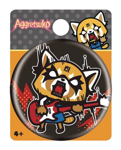 Aggretsuko - Rock Out Button Pin