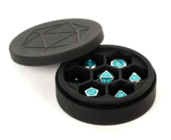 Metallic Dice Games - Silicone Round Dice Case - Black (MET923)