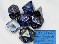 7-die Polyhedral Set - Scarab Royal Blue with Gold - CHX27427