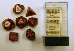 7-die Polyhedral Set - Glitter Ruby and Gold - CHX27504