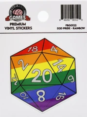 Foam Brain Games - D20 Pride - Rainbow Vinyl Stickers