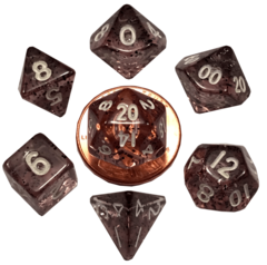 Metallic Dice Games - Mini Polyhedral Dice Set: Ethereal Black (4203)