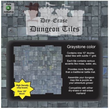Role 4 Initiative - Dry-Erase 10 Inch Dungeon Tiles (9 tiles)