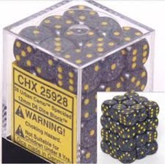 36 D6 Dice Block - 12mm Speckled Urban Camo - CHX25928