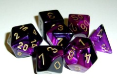 7-die Polyhedral Set - Gemini Black-Purple with Gold - CHX26440