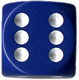 36 D6 Dice Block - 12mm Opaque Blue with White - CHX25806