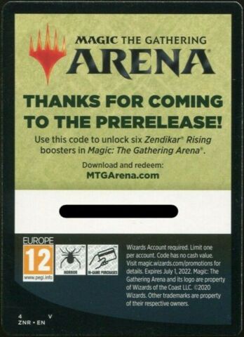 MTG Arena - Zendikar Rising Prerelease Arena Code