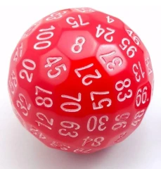 Foam Brain Games - 45mm D100 - Red Opaque with White