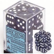 12 D6 Dice Block - 16mm Speckled Stealth - CHX25746