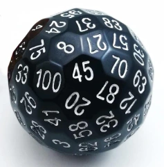 Foam Brain Games - 45mm D100 - Black Opaque with White