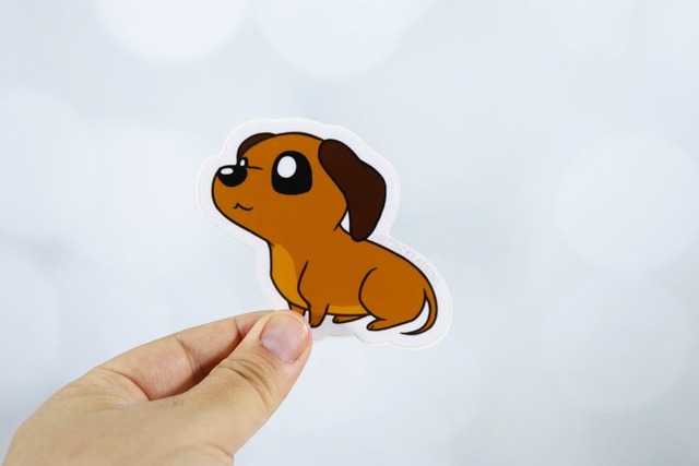 Emii Creations - Red Dachshund Vinyl Sticker
