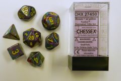 7-die Polyhedral Set - Festive Mosaic with Yellow - CHX27450