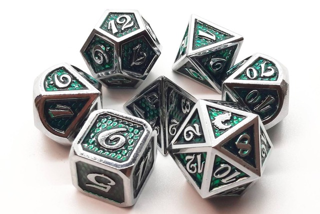 Old School Dice: Dragon Scale - Green