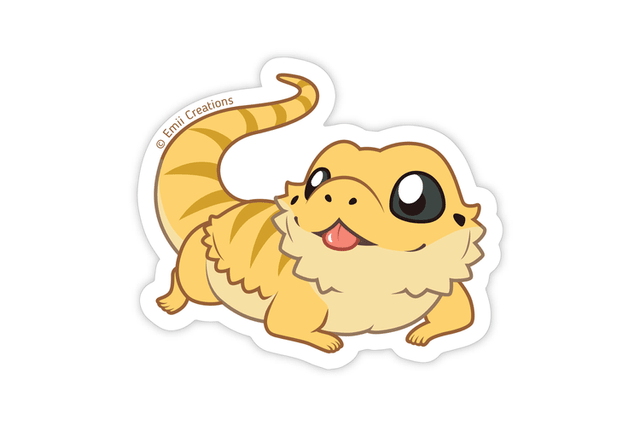 Emii Creations - Bearded Dragon Vinyl Sticker